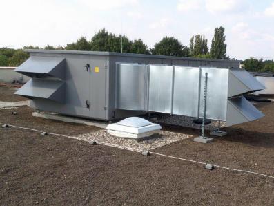 Dachaufbau eines Be- und Entlüftungssystem