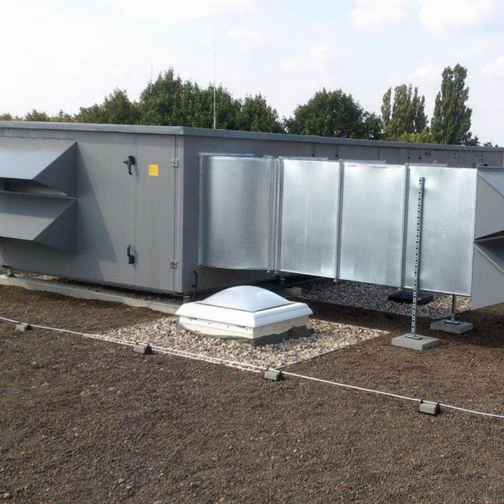 Dachaufbau eines Be- und Entlüftungssystem